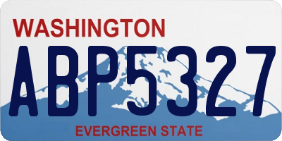 WA license plate ABP5327