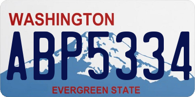 WA license plate ABP5334