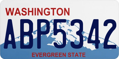WA license plate ABP5342