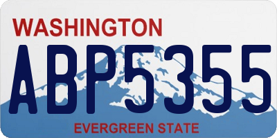 WA license plate ABP5355
