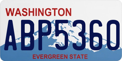 WA license plate ABP5360