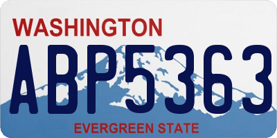 WA license plate ABP5363