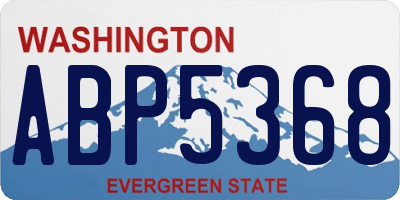 WA license plate ABP5368