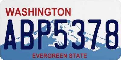 WA license plate ABP5378