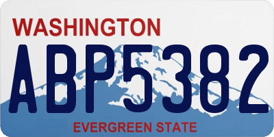 WA license plate ABP5382
