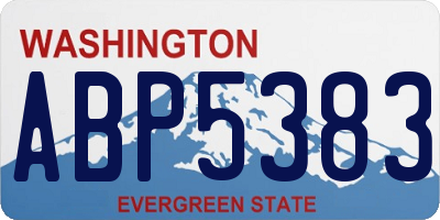 WA license plate ABP5383