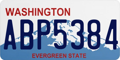 WA license plate ABP5384