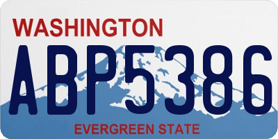 WA license plate ABP5386