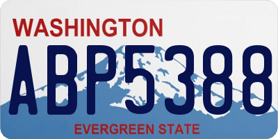 WA license plate ABP5388