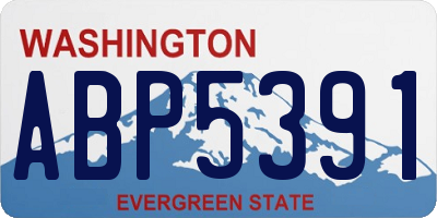 WA license plate ABP5391