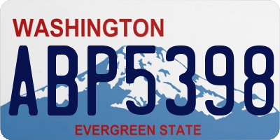 WA license plate ABP5398