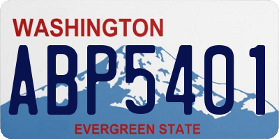WA license plate ABP5401