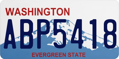 WA license plate ABP5418