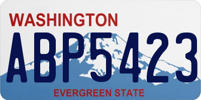 WA license plate ABP5423