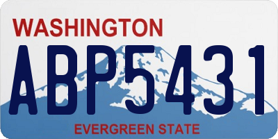 WA license plate ABP5431