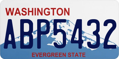 WA license plate ABP5432