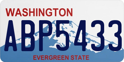 WA license plate ABP5433