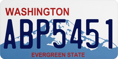 WA license plate ABP5451