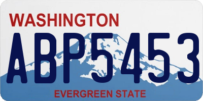 WA license plate ABP5453