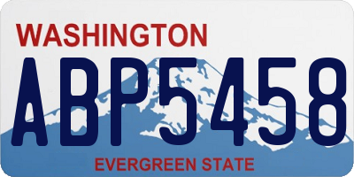 WA license plate ABP5458