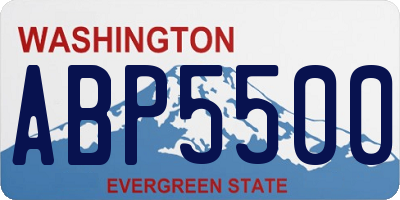 WA license plate ABP5500