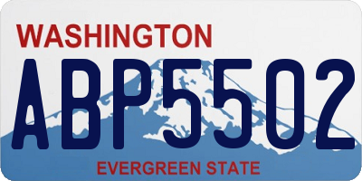 WA license plate ABP5502