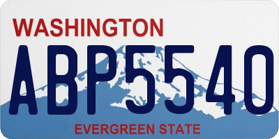 WA license plate ABP5540