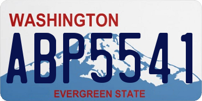 WA license plate ABP5541