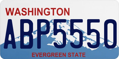 WA license plate ABP5550