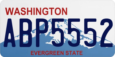 WA license plate ABP5552