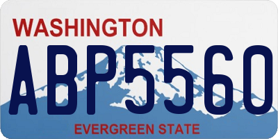 WA license plate ABP5560