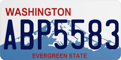 WA license plate ABP5583