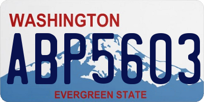 WA license plate ABP5603