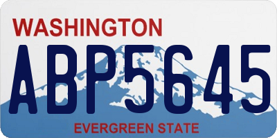 WA license plate ABP5645