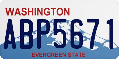 WA license plate ABP5671