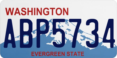 WA license plate ABP5734