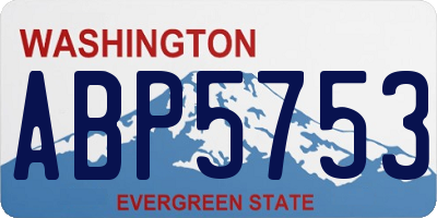 WA license plate ABP5753