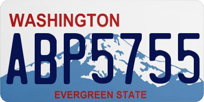 WA license plate ABP5755