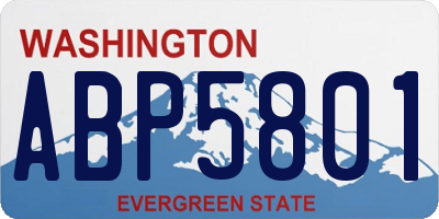 WA license plate ABP5801