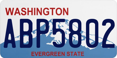 WA license plate ABP5802