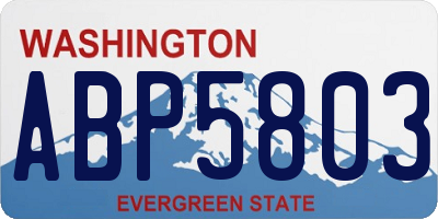 WA license plate ABP5803