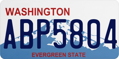 WA license plate ABP5804