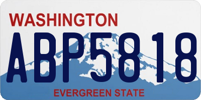 WA license plate ABP5818