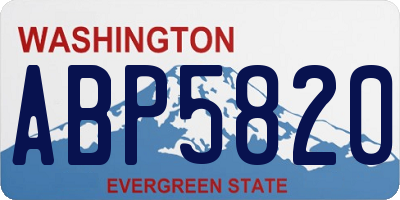 WA license plate ABP5820