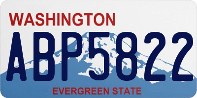WA license plate ABP5822