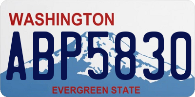 WA license plate ABP5830