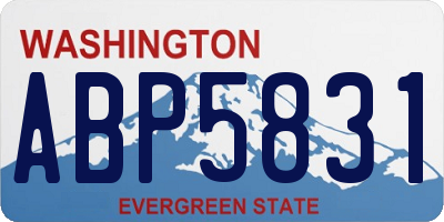 WA license plate ABP5831
