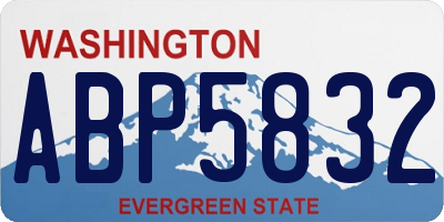 WA license plate ABP5832
