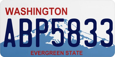 WA license plate ABP5833
