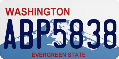 WA license plate ABP5838